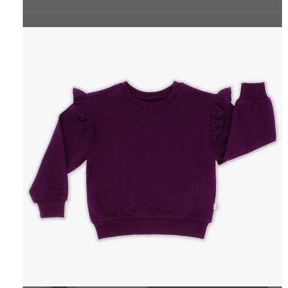 Little Sleepies Deep Plum Flutter Sleeve Crew Neck Size 6-12 - Picture 1 of 3